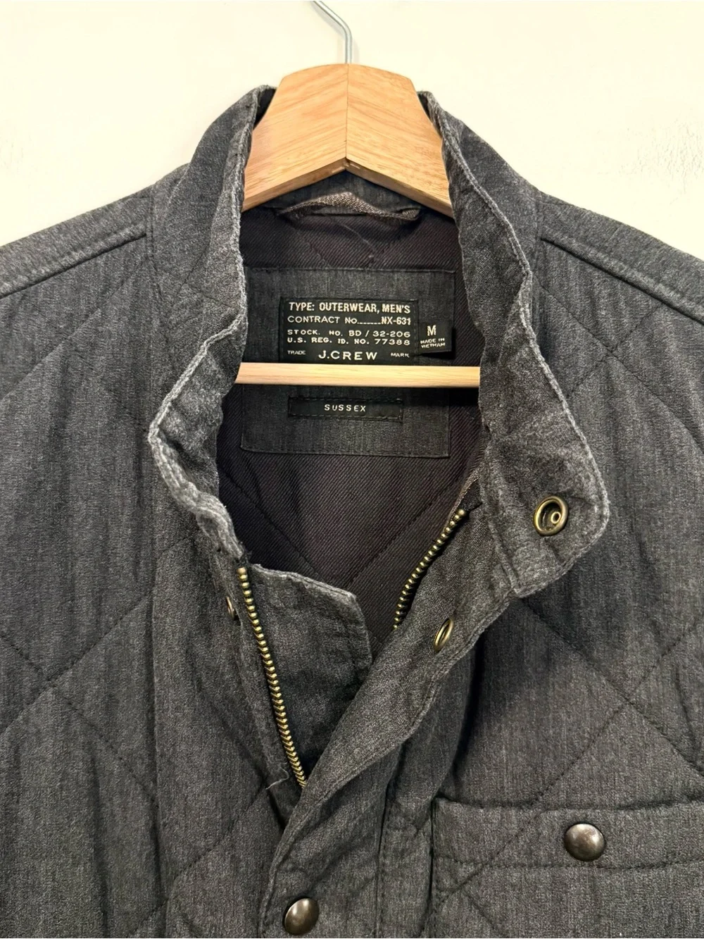 J.Crew Men’s Sussex Quilted Primaloft Zip Snap Button Jacket